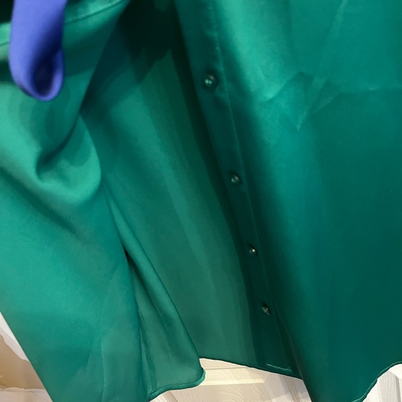 Nipon Boutique Separates Colourblock Sleeveless Faux Satin Button down Shirt - Picture 11 of 13